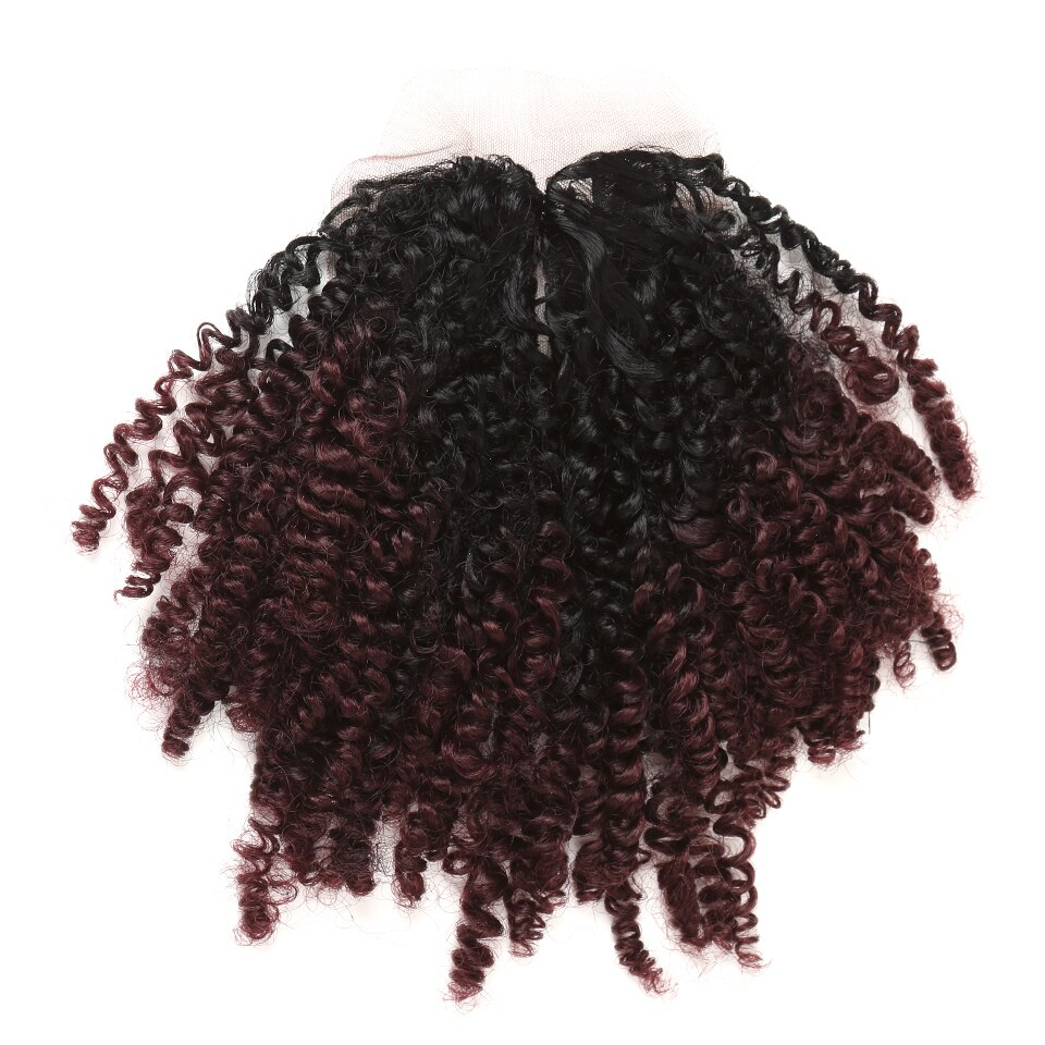 Ombre Kinky Curly Synthetic Hair Extensions 7 pcs Set