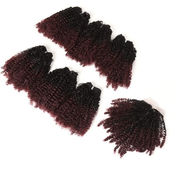 Ombre Kinky Curly Synthetic Hair Extensions 7 pcs Set - Image 3