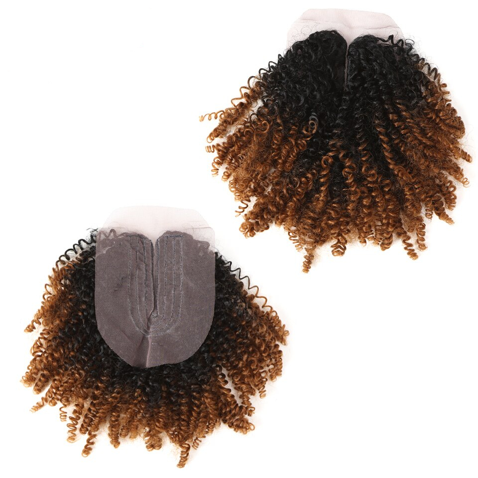 Ombre Kinky Curly Synthetic Hair Extensions 7 pcs Set