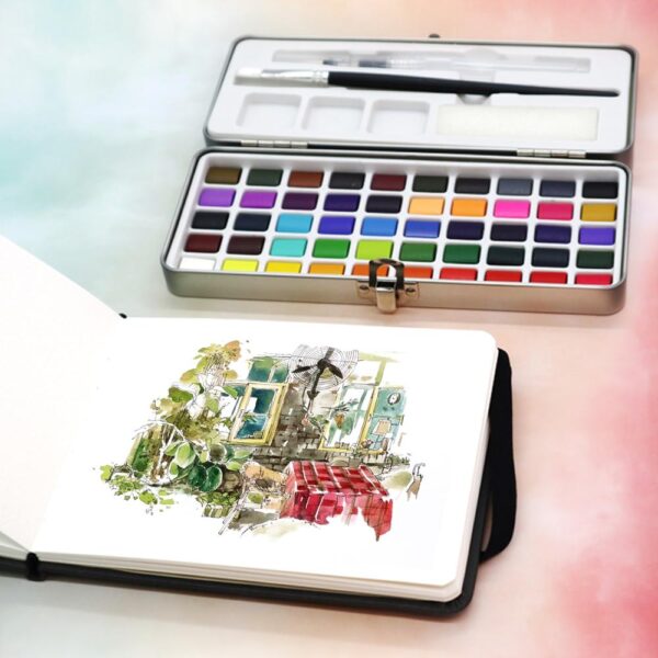 Portable Solid Watercolor Paint Set - Image 4