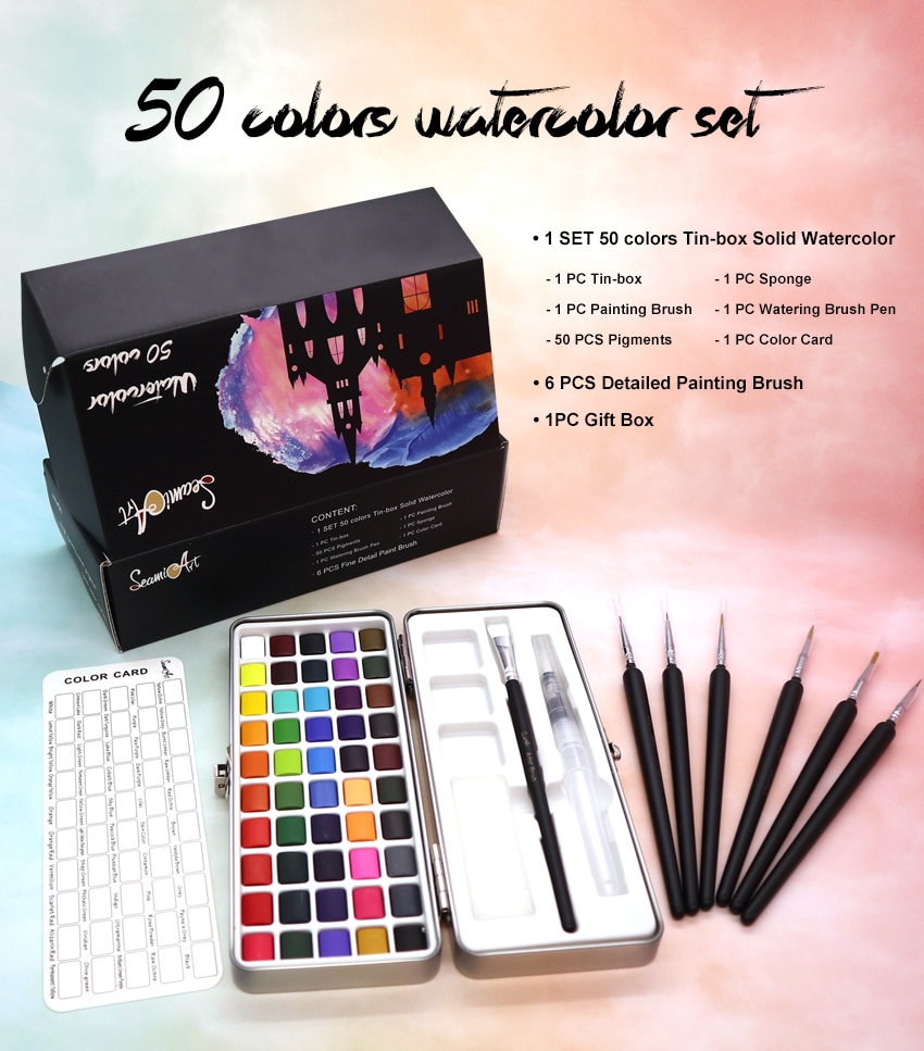 Portable Solid Watercolor Paint Set