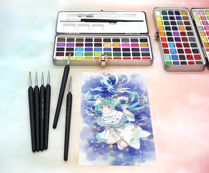 Portable Solid Watercolor Paint Set