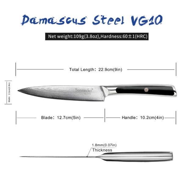 Damascus Steel Japanese Chef Knife - Image 7