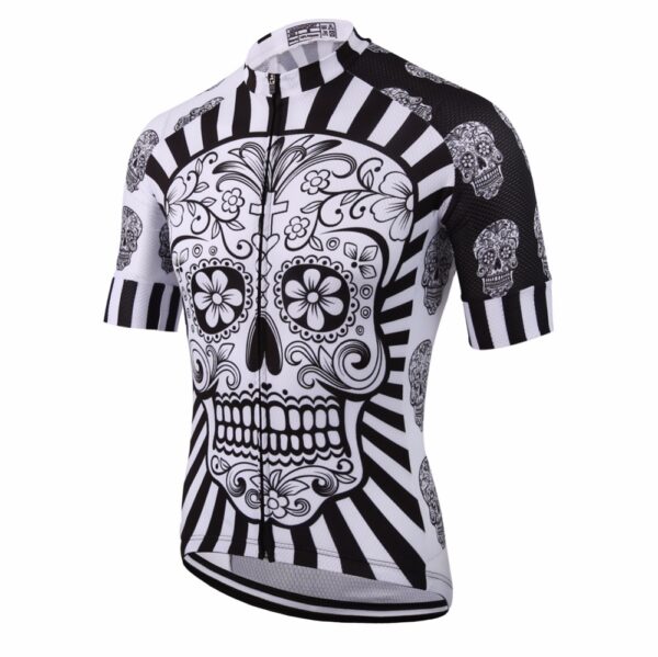 Skull Printed Quick Dry Cycling Jersey, 4 Types - Image 5