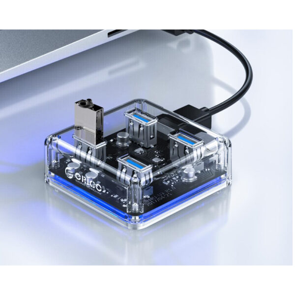 Compact Transparent 4-USB Hub