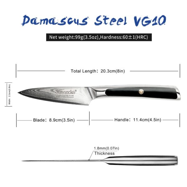 Damascus Steel Fruit Paring Knife - Image 7