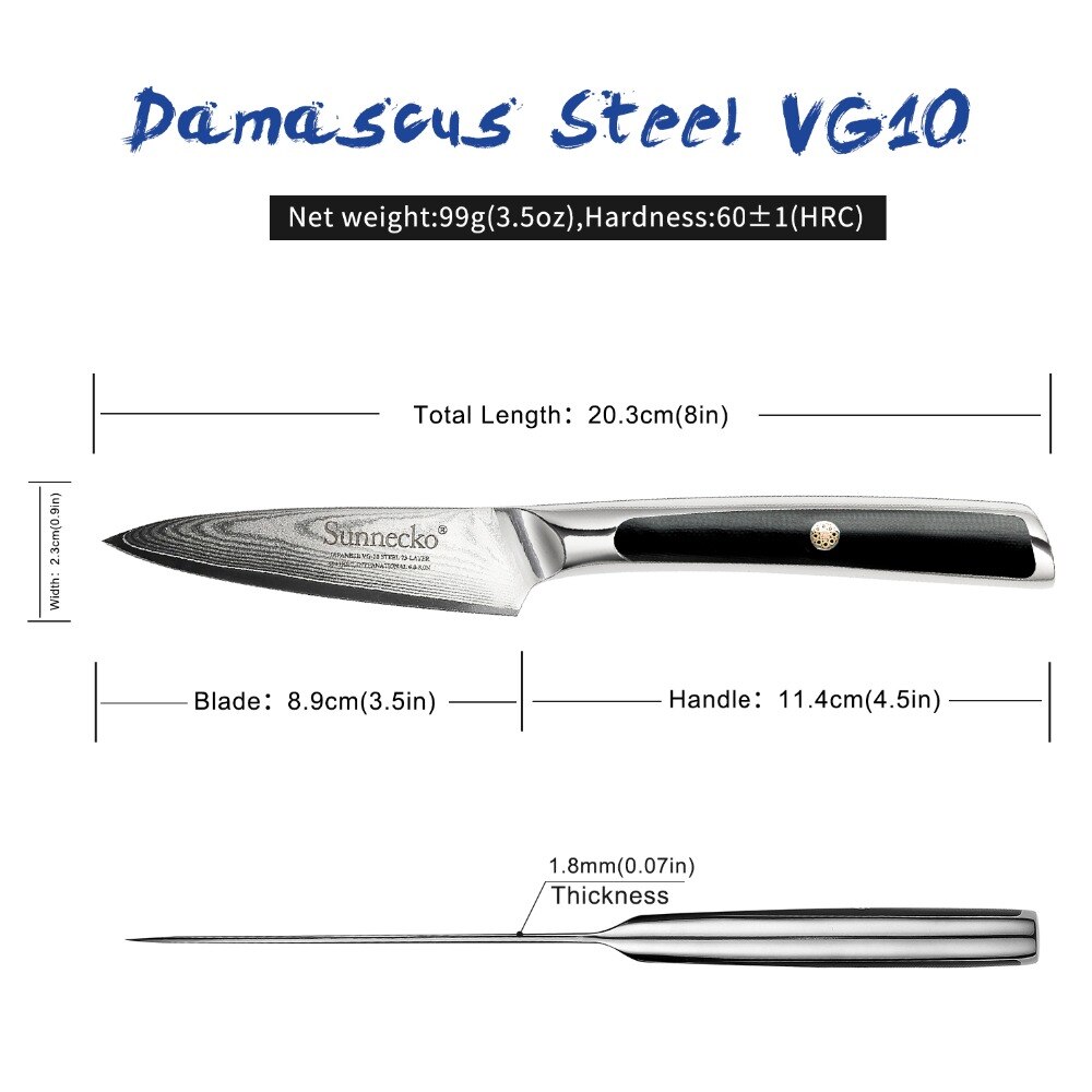 Damascus Steel Fruit Paring Knife