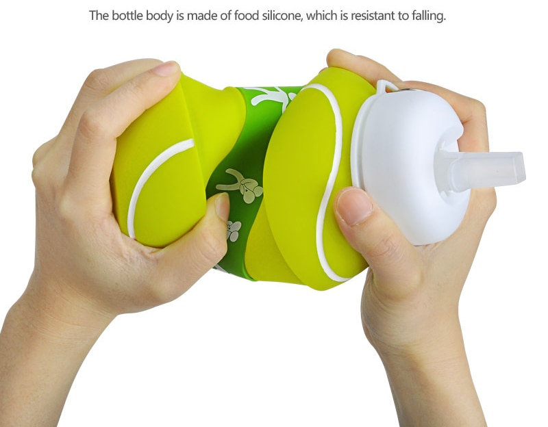 Foldable Football / Basketball / Tennis Leakproof Silica Gel Kid's Water Bottle