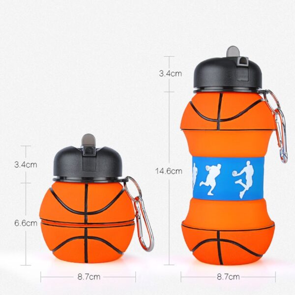 Foldable Football / Basketball / Tennis Leakproof Silica Gel Kid's Water Bottle - Image 7