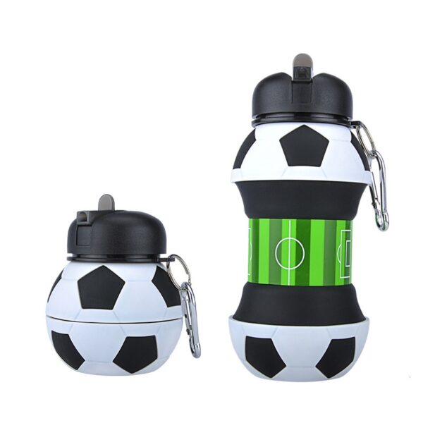 Foldable Football / Basketball / Tennis Leakproof Silica Gel Kid's Water Bottle - Image 4