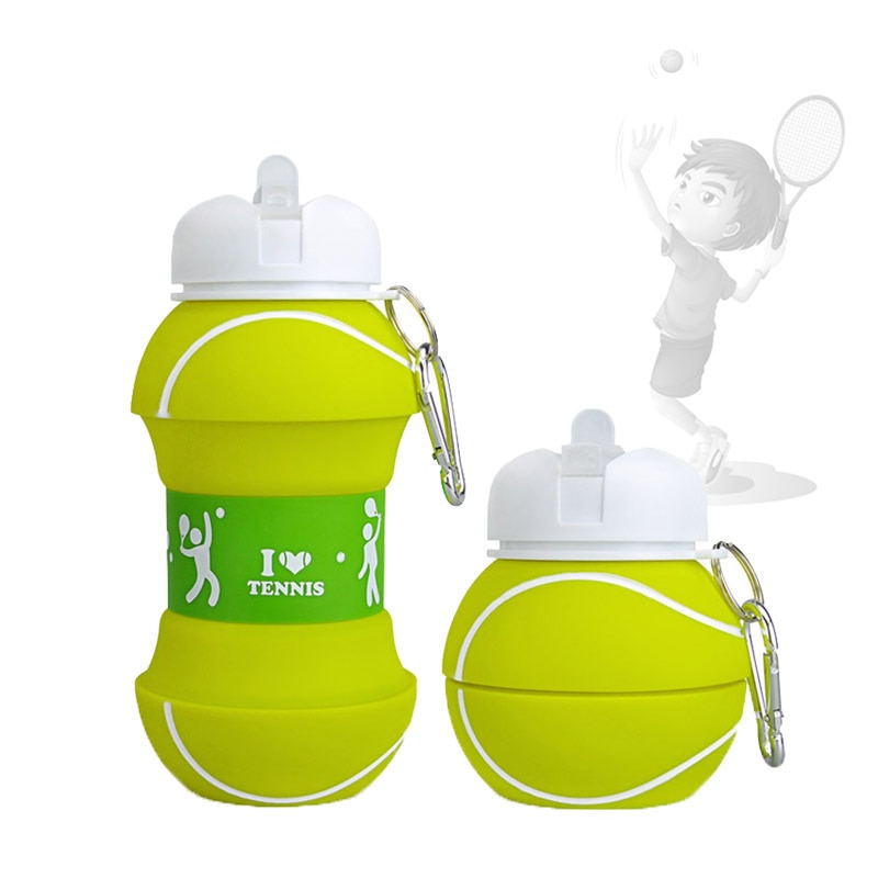 Foldable Football / Basketball / Tennis Leakproof Silica Gel Kid's Water Bottle