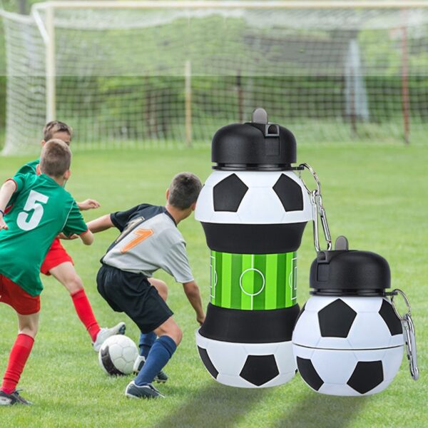 Foldable Football / Basketball / Tennis Leakproof Silica Gel Kid's Water Bottle - Image 8