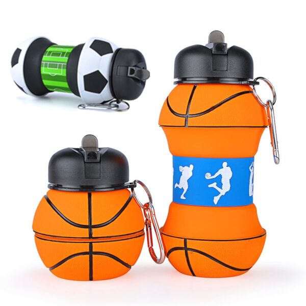 Foldable Football / Basketball / Tennis Leakproof Silica Gel Kid's Water Bottle