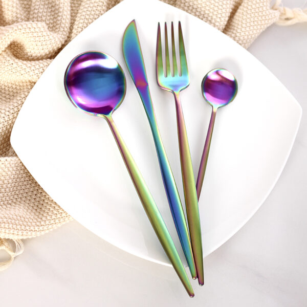 Colorful Stainless Steel Dinnerware Sets - Image 6