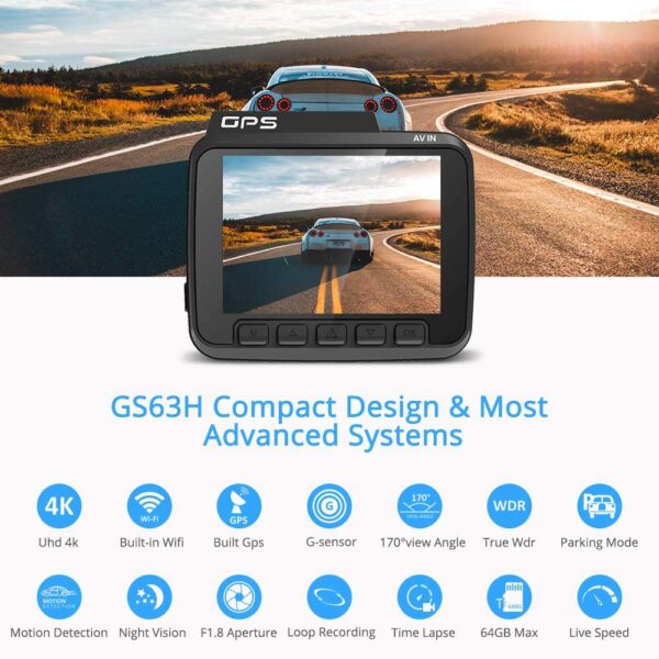 Portable 4K 2160P Dual Lens Dashcam with G-Sensor - Image 3