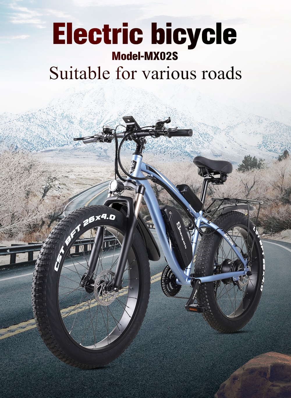 Men's Electric Bike for Mountains and Snow