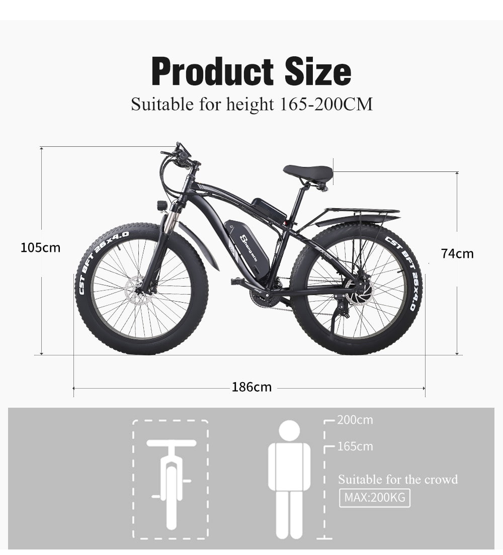 Men's Electric Bike for Mountains and Snow