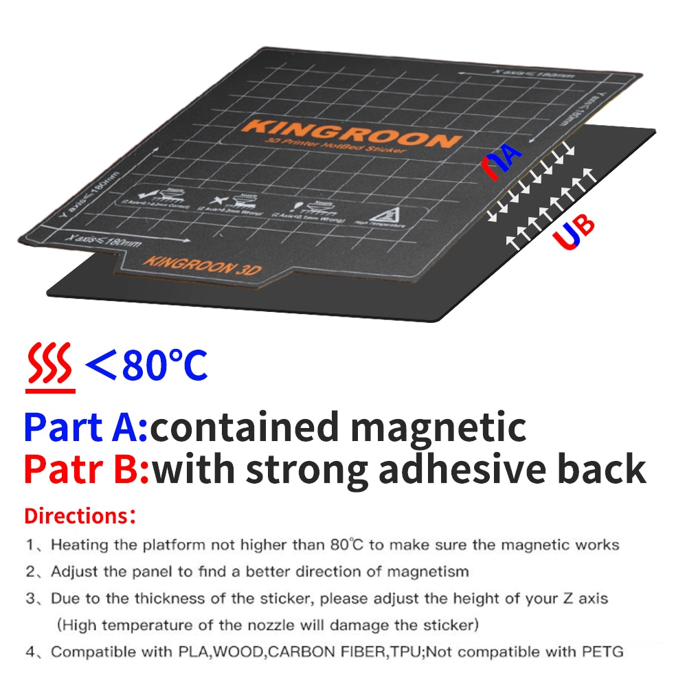 Flexible Magnetic 2 Layers 3D Printer Heated Bed