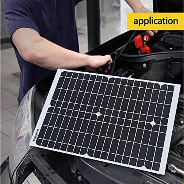 20W/18V Solar Panel Kit with USB Cable - Image 6