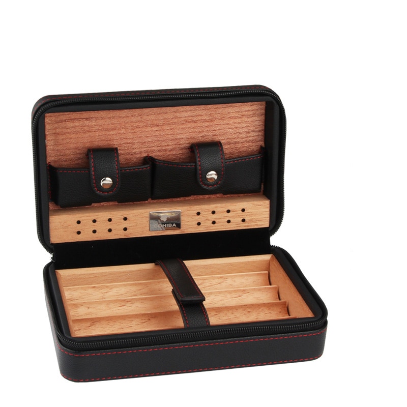 Portable Cedar Wood Cigar Humidor Box