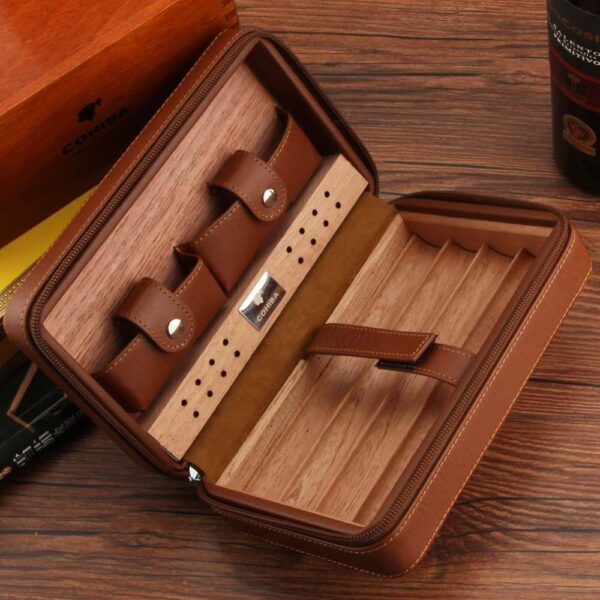 Portable Cedar Wood Cigar Humidor Box - Image 6