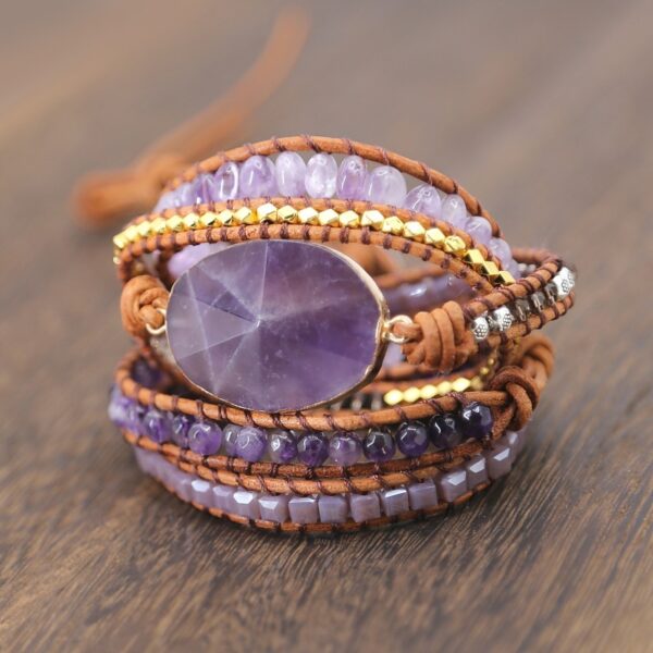 Women's Boho Quartz Genuine Leather Bracelet - Image 3