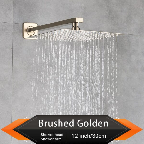 Brushed Golden Rainfall Shower Head - Image 7