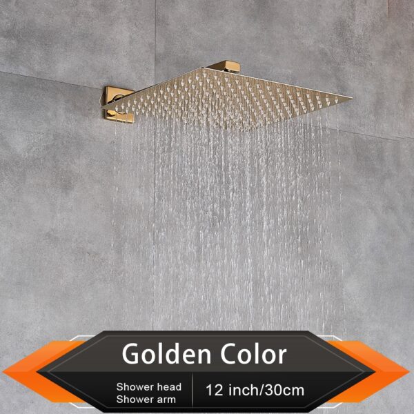 Brushed Golden Rainfall Shower Head - Image 8