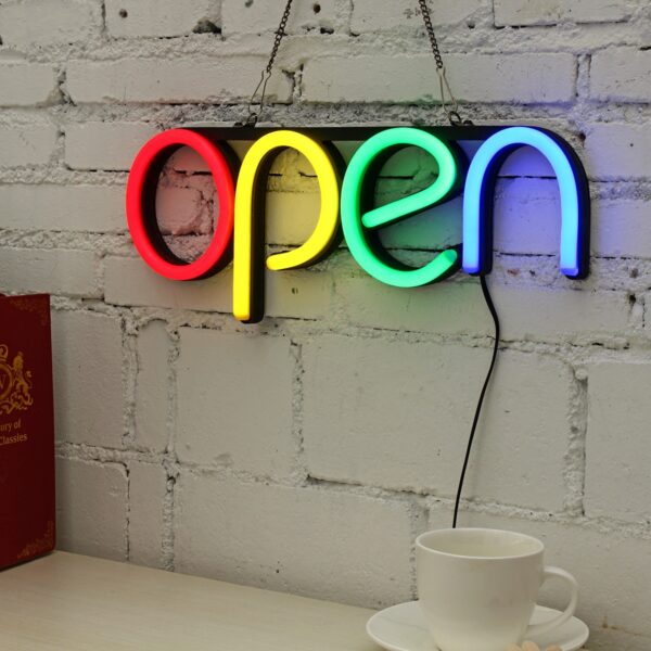 "Open" LED Neon Sign Light - Image 4