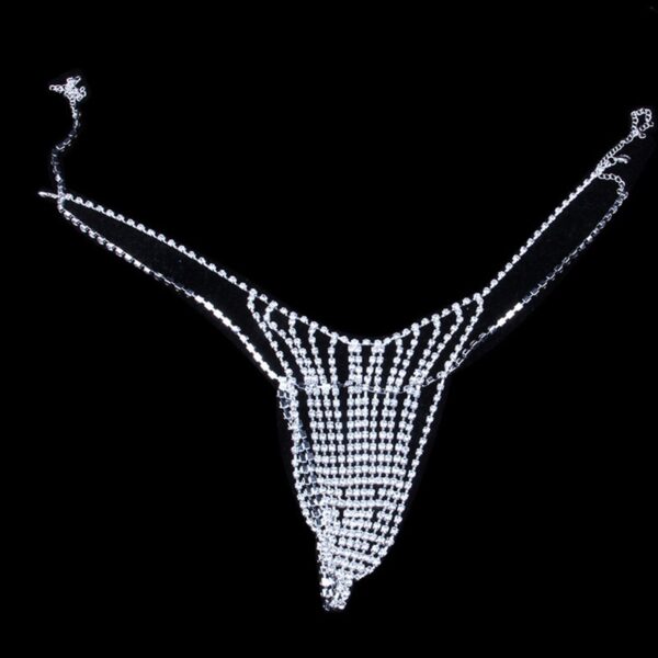 Women's Rhinestone Mesh Thongs - Image 4