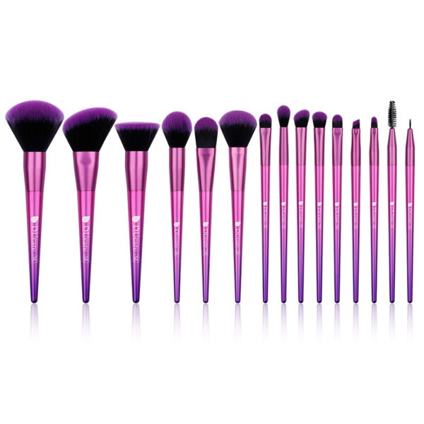 Hot Pink Multifunctional Makeup Brushes 15 pcs Set