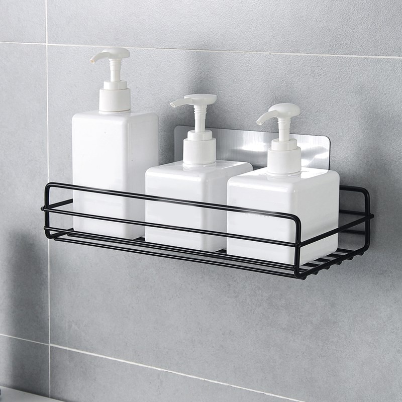 Metal Storage Shelf in Black and White