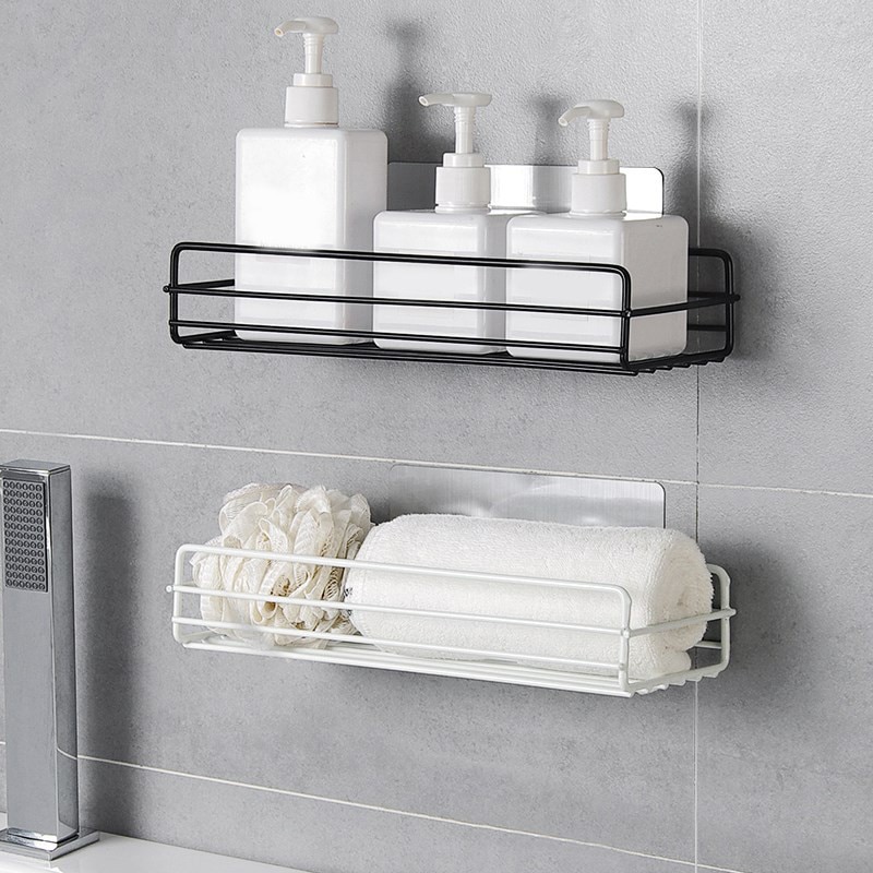 Metal Storage Shelf in Black and White