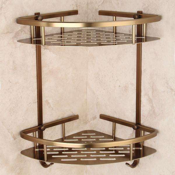 Antique Brushed Bathroom Corner Shelf