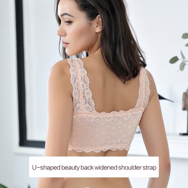 Lace Women's Bra with Front Zipper - Image 4