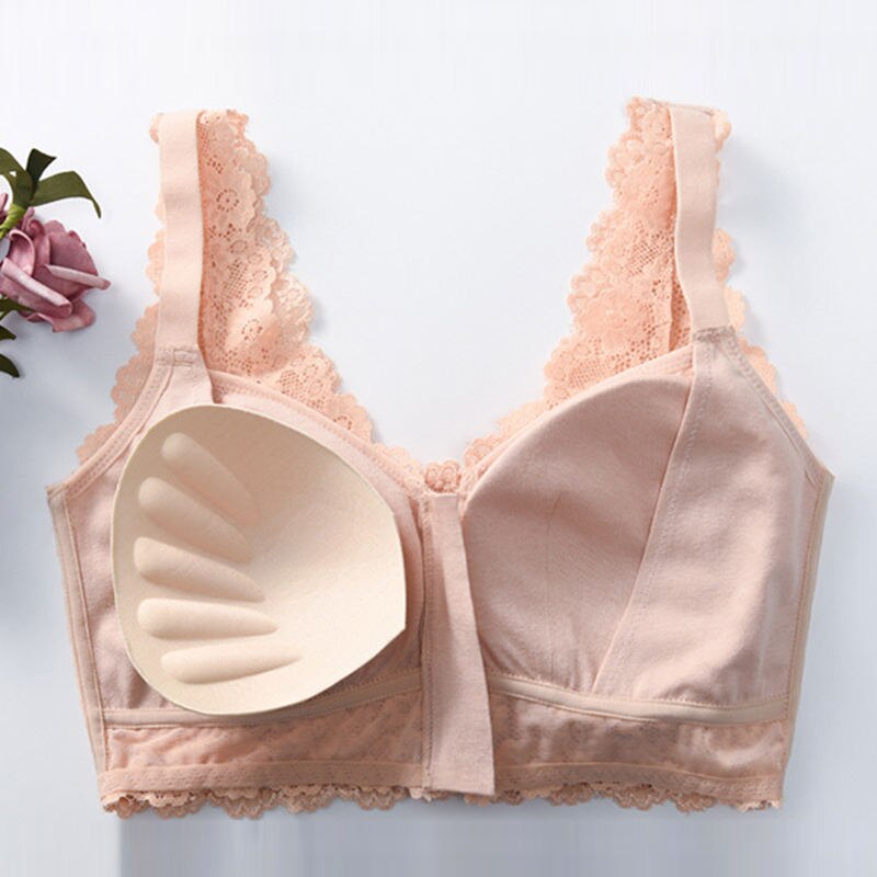 Lace Women's Bra with Front Zipper