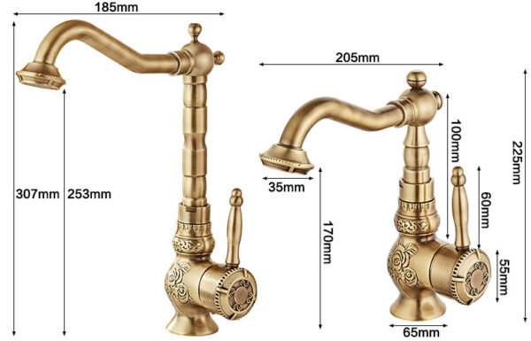 Vintage Elegant Brass Tap for Bathroom - Image 8