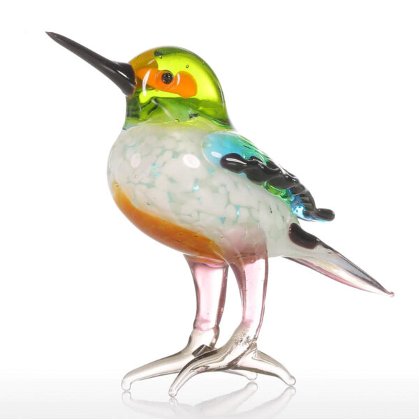 Bird Shaped Glass Figurine for Home Decor