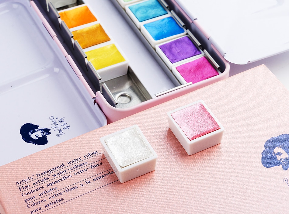 Portable Watercolor Paint with Glitter