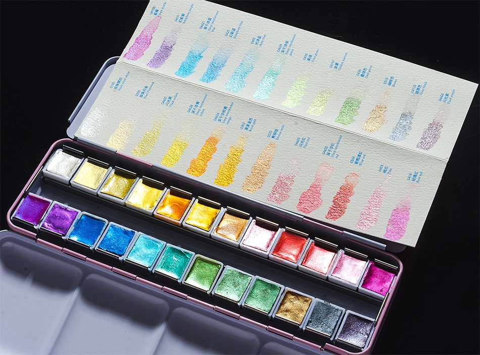 Portable Watercolor Paint with Glitter