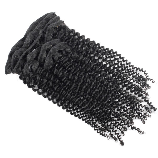 7 Pcs Brazilian Kinky Curly Clip Hair Extensions - Image 3