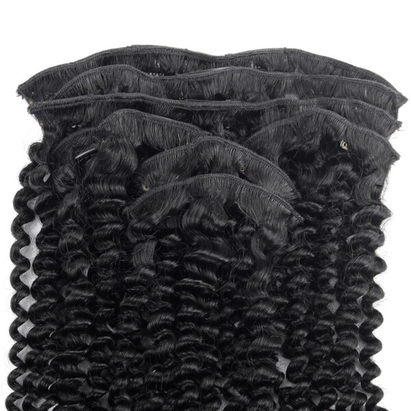 7 Pcs Brazilian Kinky Curly Clip Hair Extensions - Image 5