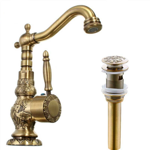 Elegant Faucet Single Handle Vintage Tap for Bathroom