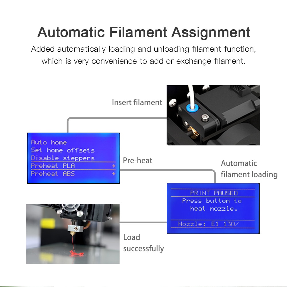 High Precision 3D Printer with Automatic Filament Loading