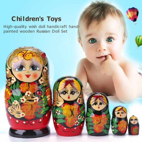 Russian Traditional Matryoshka 5 pcs Set - Image 3