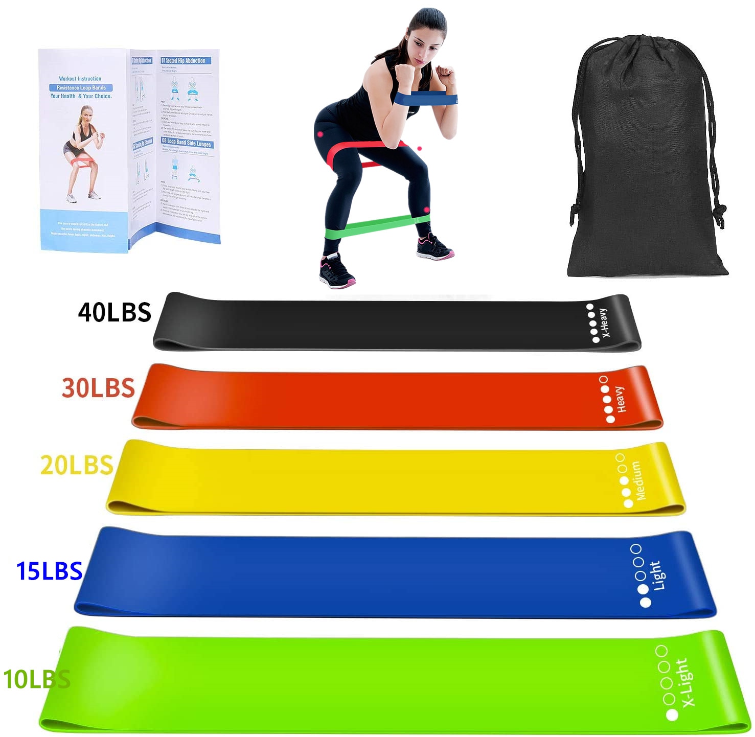 Elastic Resistance Fitness Bands Set