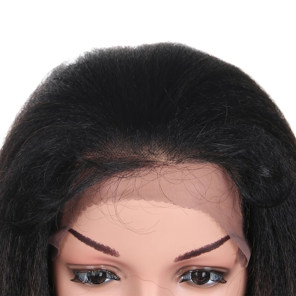 Ombre Long Kinky Straight Lace Synthetic Hair Wig