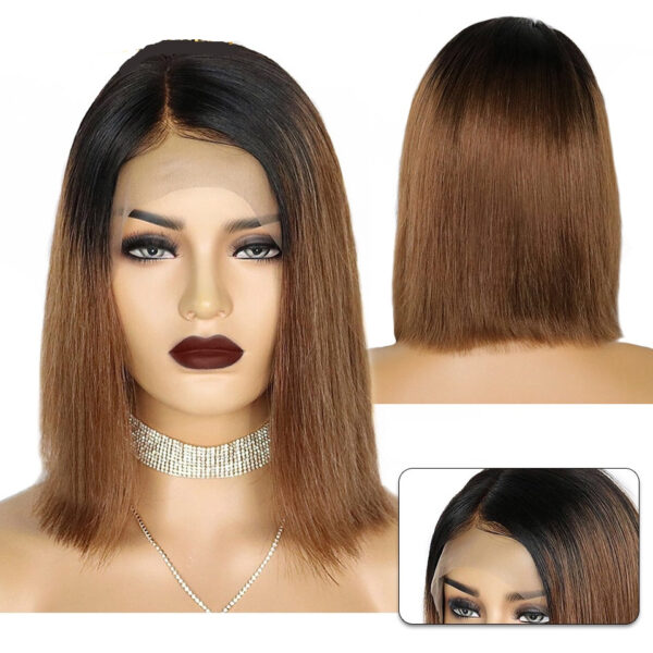 Straight Brown Ombre Bob Wig - Image 4