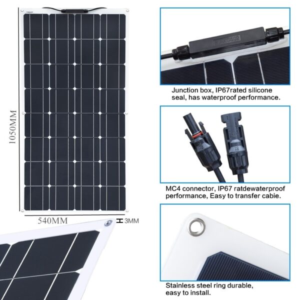 Portable 100W Solar Panel for Garden - Image 4