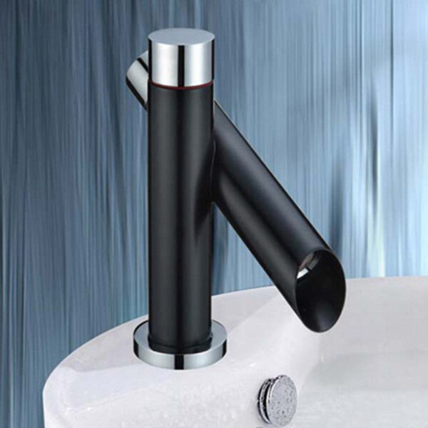 Black Dual Handle Waterfall Basin Faucet